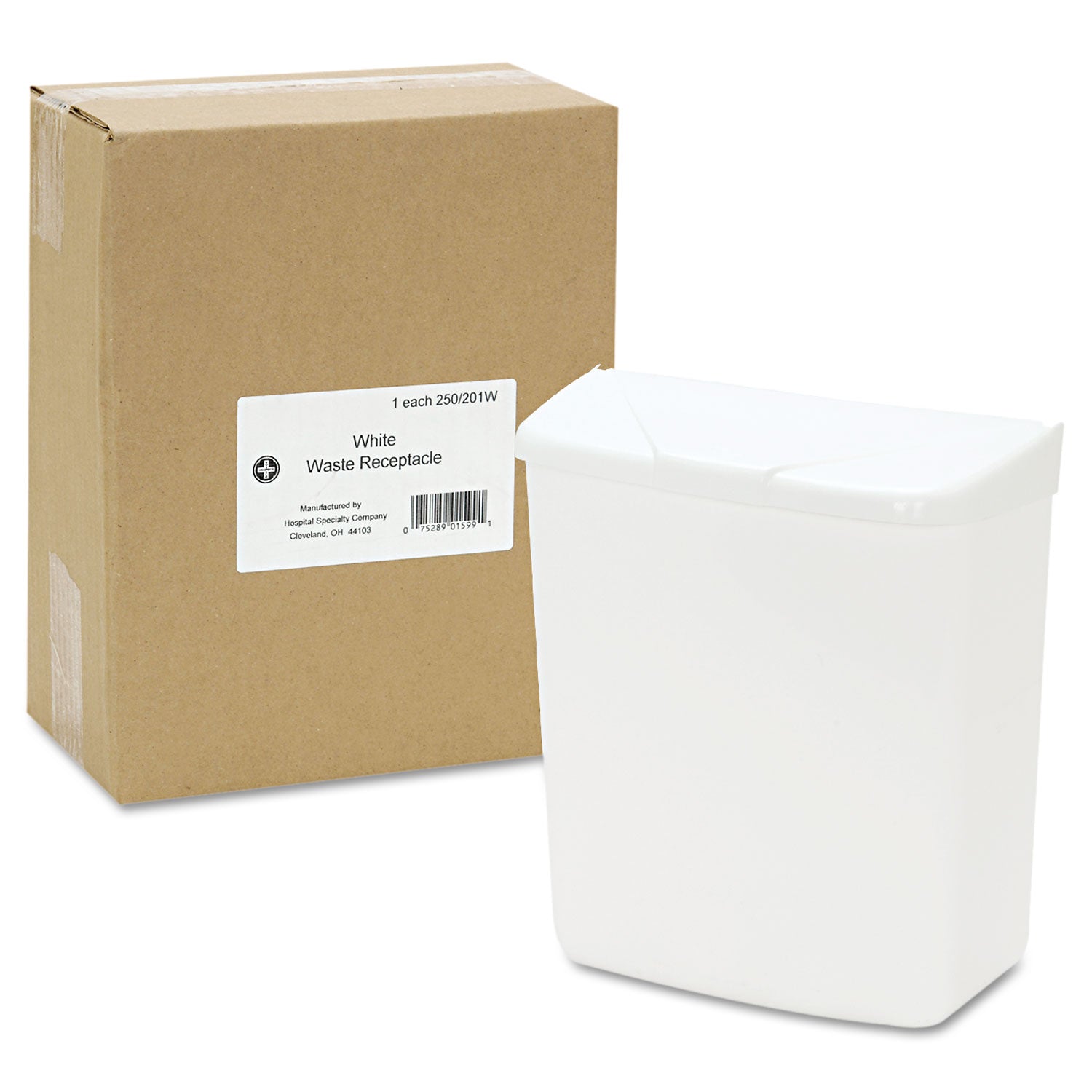 Hospeco Menstrual Care Product Waste Receptacle - Polypropylene Carbonate - White - 1 Each