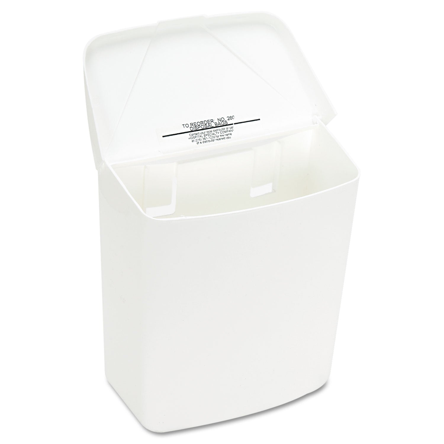 Hospeco Menstrual Care Product Waste Receptacle - Polypropylene Carbonate - White - 1 Each