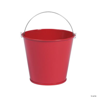 Red Metal Pail W/Handles - 12 Pieces