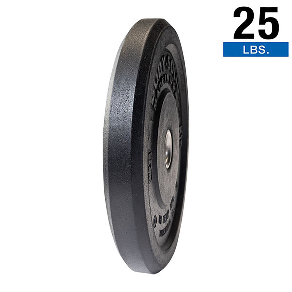 25Lb Black Bumper Plates 17.375 ", Full Commercial Made Is Usa