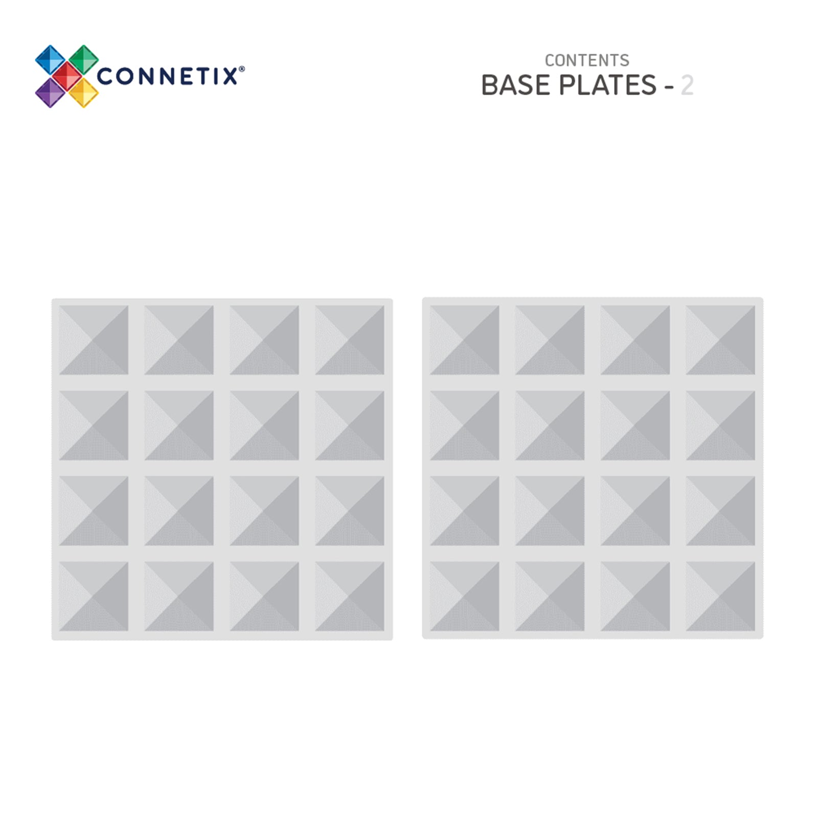 Magnetic Tiles Clear Base Plate Pack, 2 Pieces
