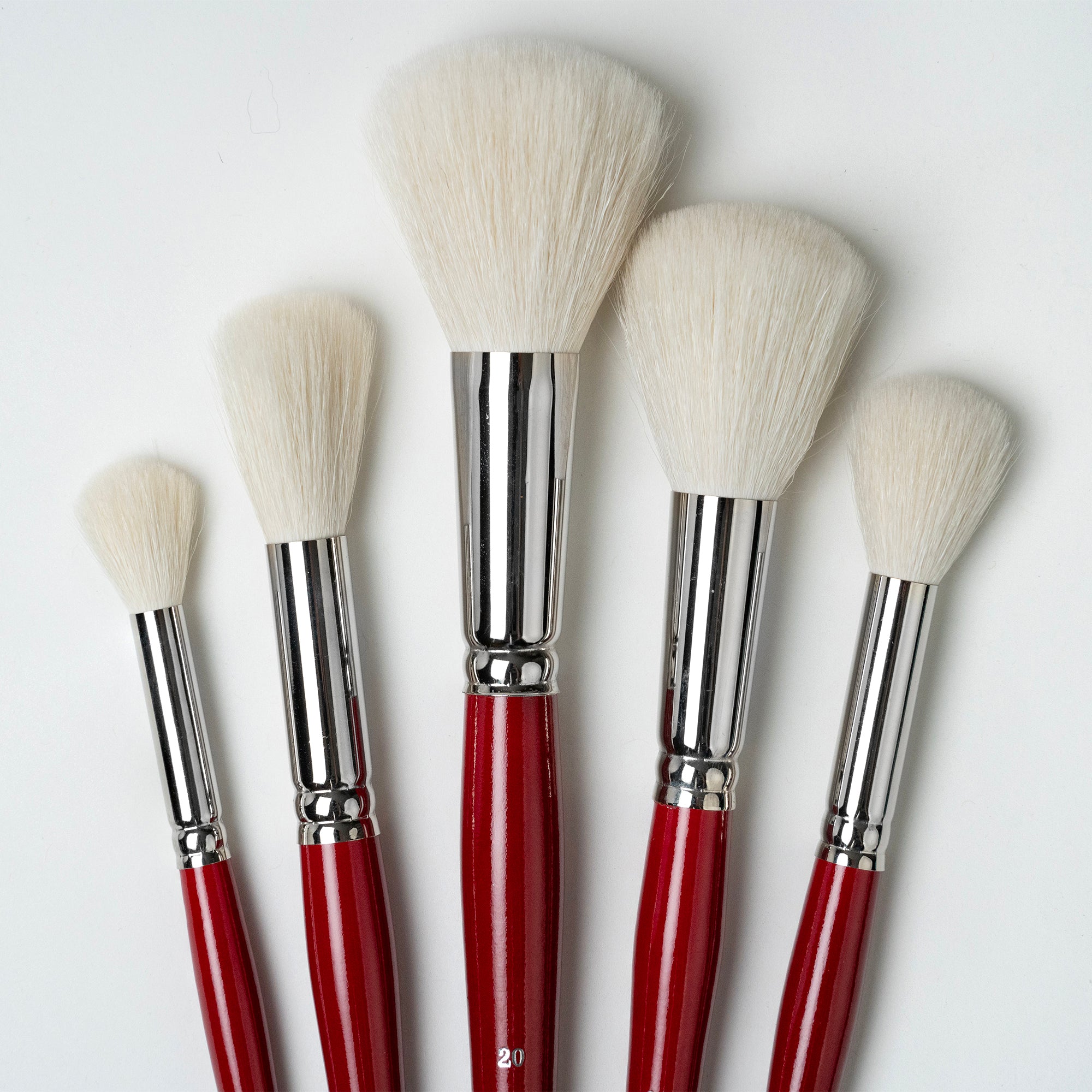 Silver Mops Round White, 5 Brushes