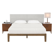Jaxx Panelist Modern Padded Headboard – Set of 4 Wall Mounted Panels - King, Limestone Grey Microvelvet