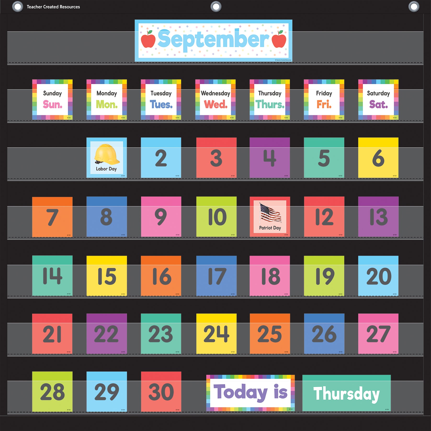 Colorful Calendar Pocket Chart Cards, Pack of 104