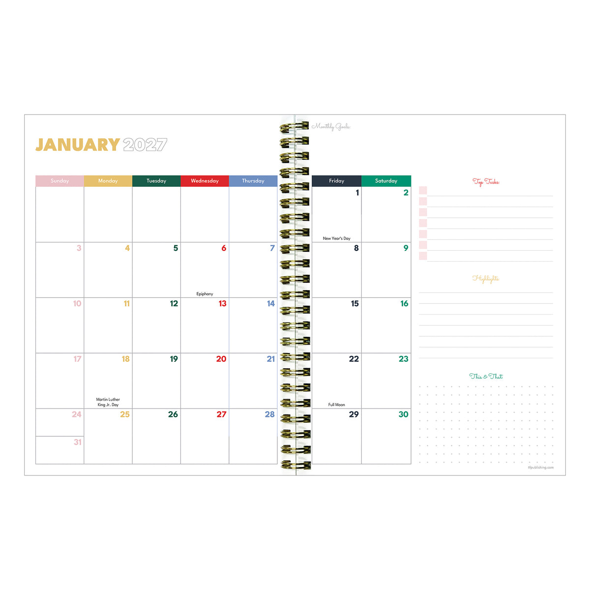 2027 PASTEL PLAID MED WK MON PLNNER