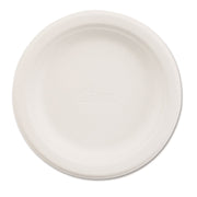 Food - Disposable - Microwave Safe - 6" Diameter - White - Molded Fiber, Paper Body - 1000 / Carton