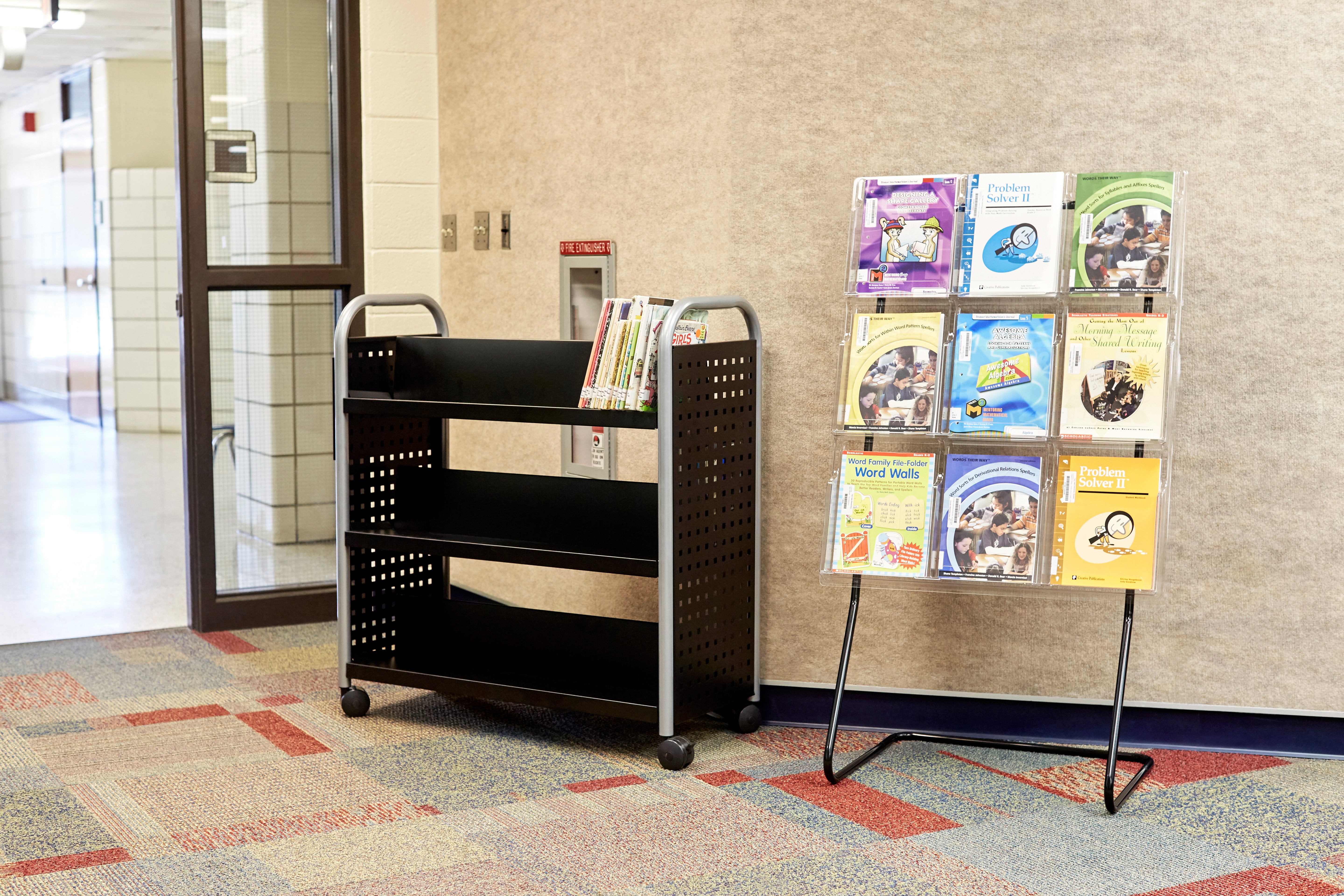 Cart 6 Shelf Scoot Book Blk