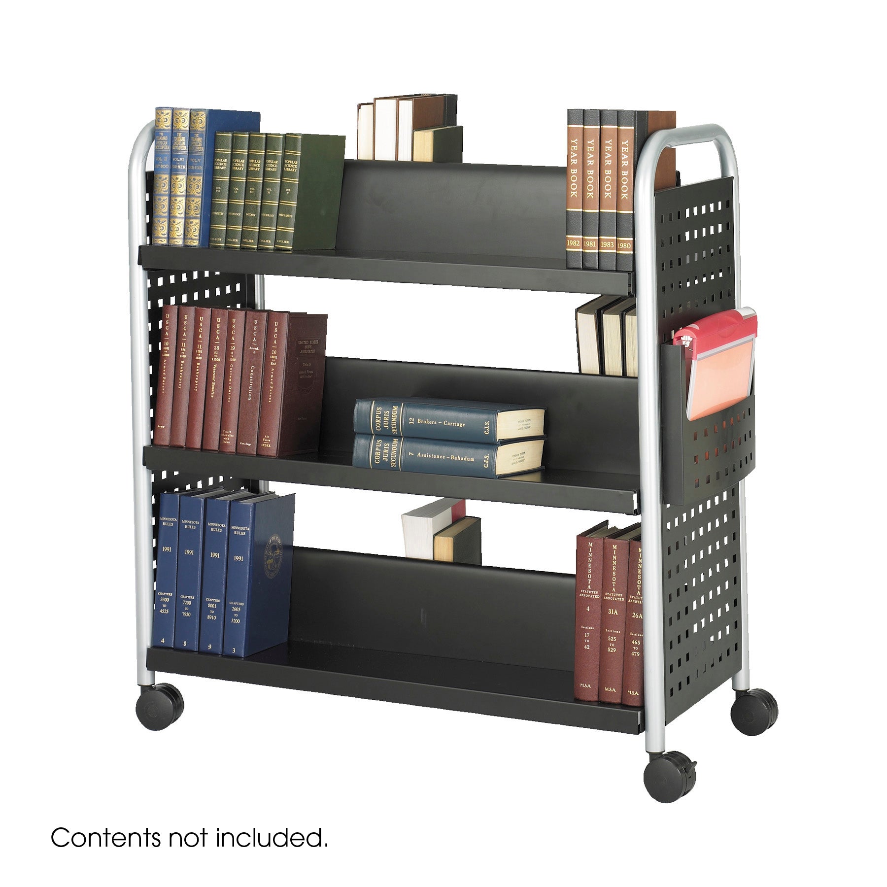 Cart 6 Shelf Scoot Book Blk