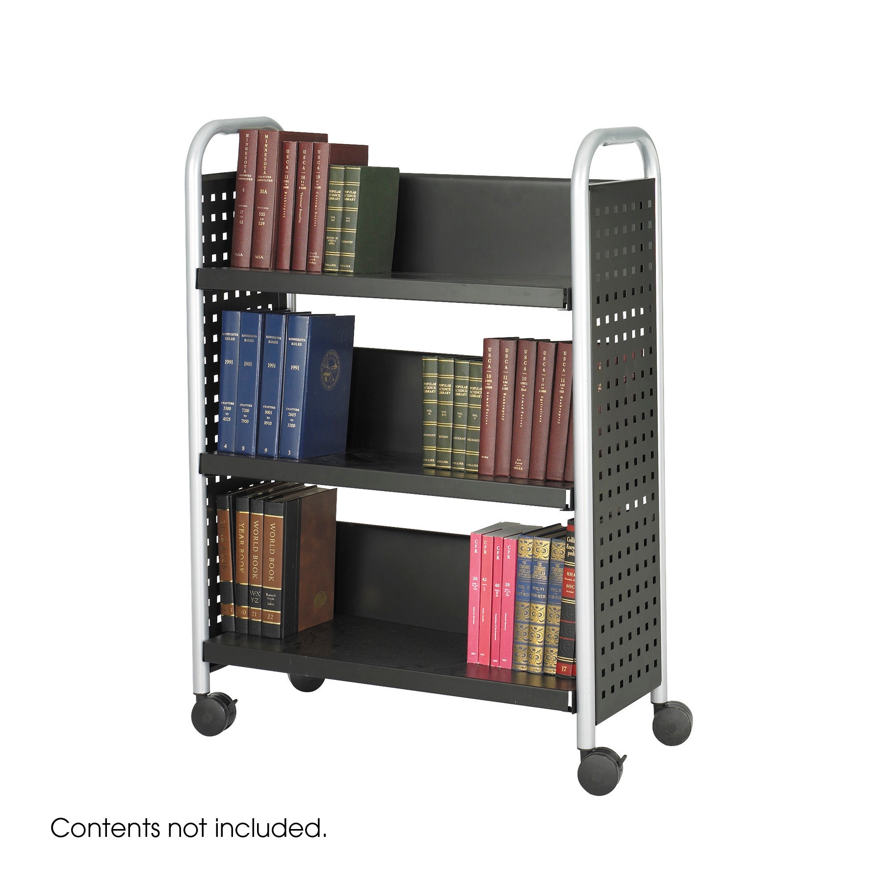 Cart 3 Shelf Scoot Book Blk