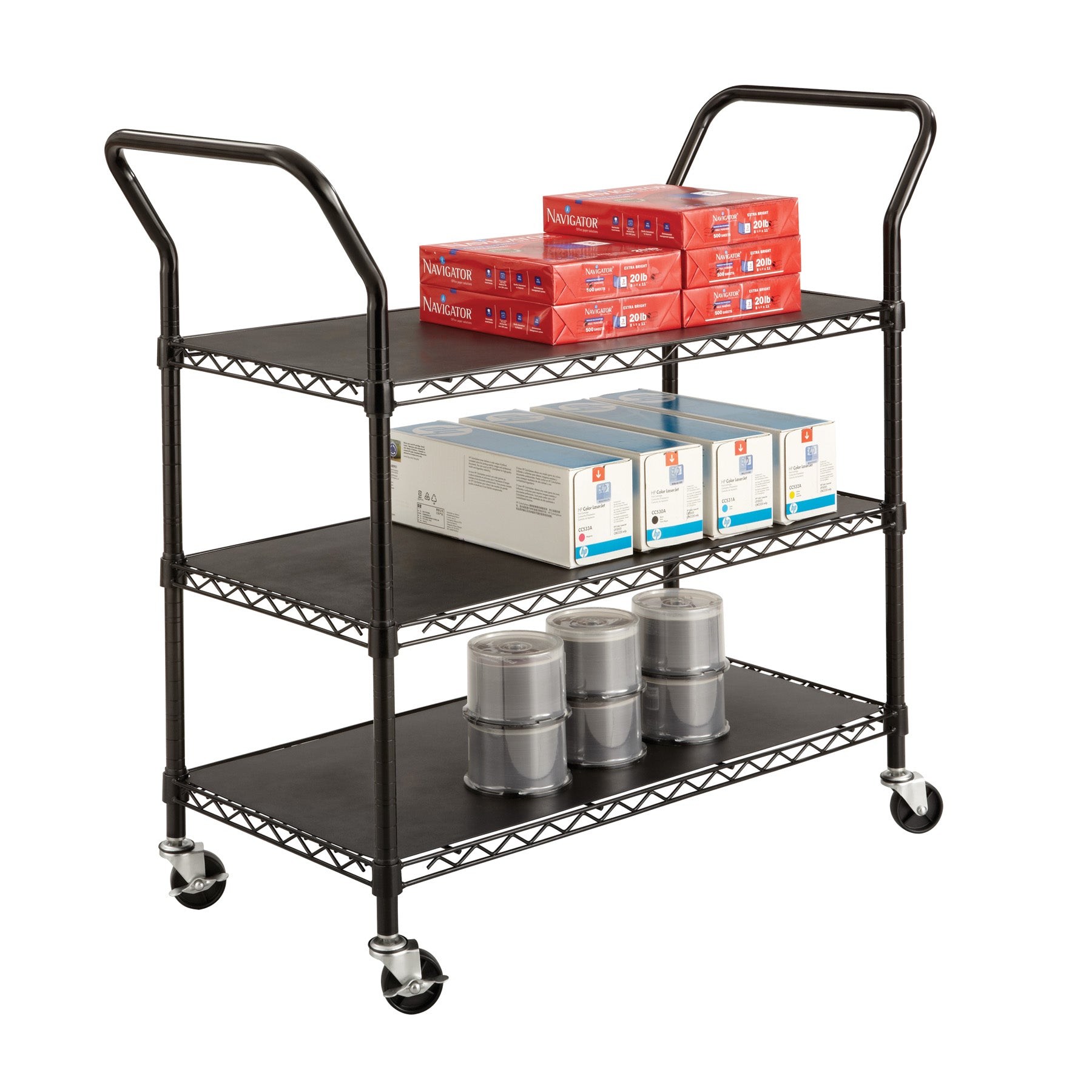 Wire Utility Cart 3Shelf Bl