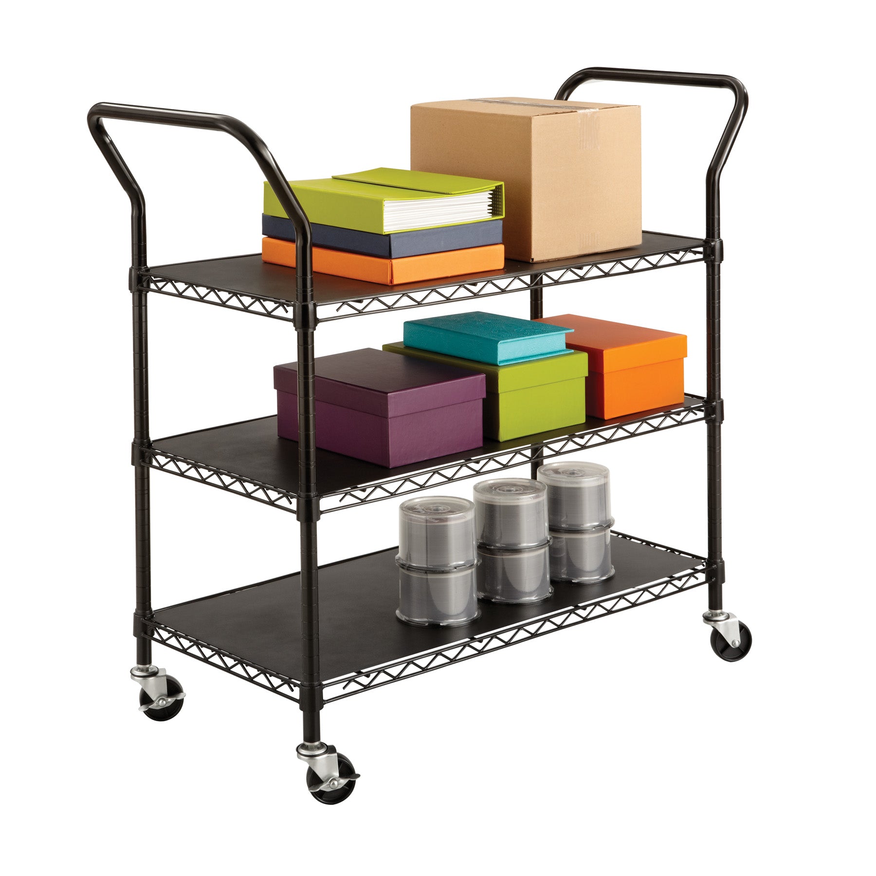 Wire Utility Cart 3Shelf Bl