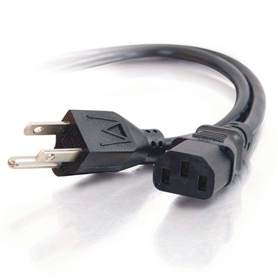 C2G 12ft 18 AWG Universal Power Cord (NEMA 5-15P to IEC320C13) - Power Cable - 12 Ft
