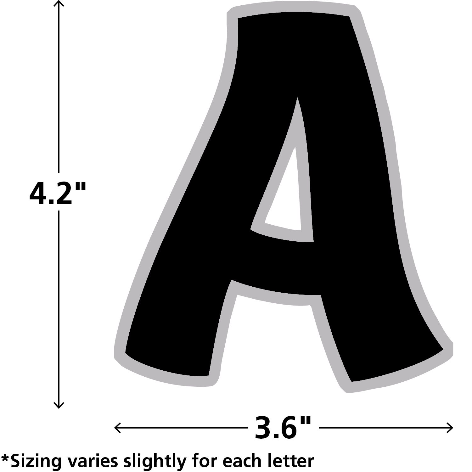 Black & Silver Funtastic 4" Letters Combo Pack