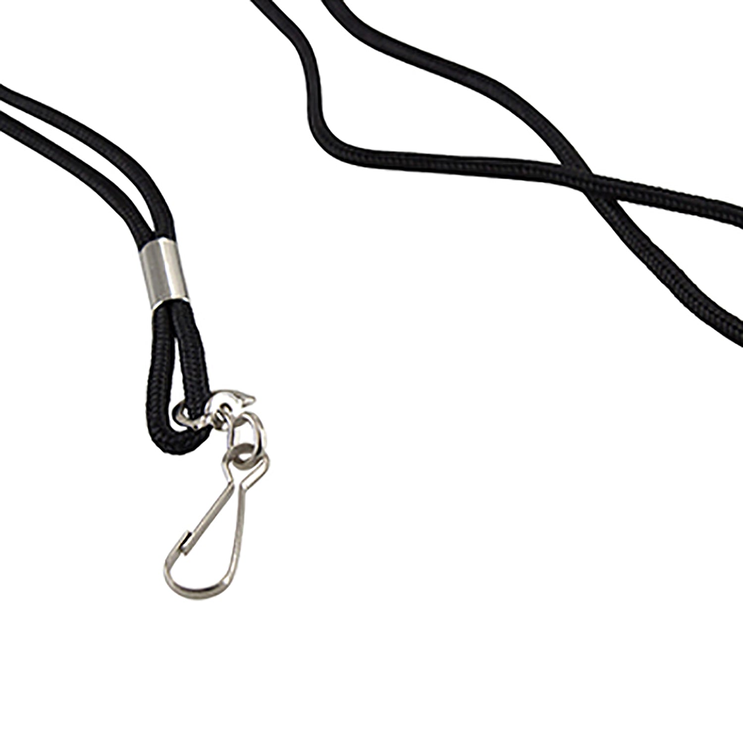 Standard Lanyard, Rope Style, J Hook, Black, Pack of 12