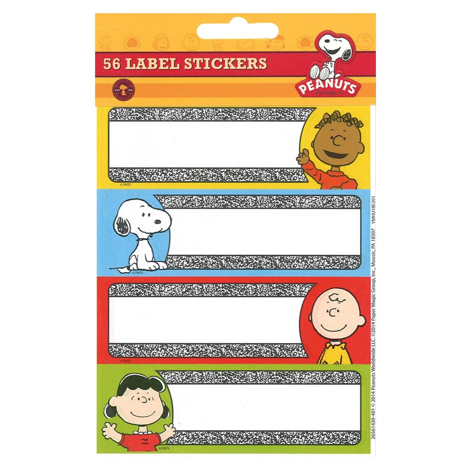 Peanuts® Composition Label Stickers, Pack of 56