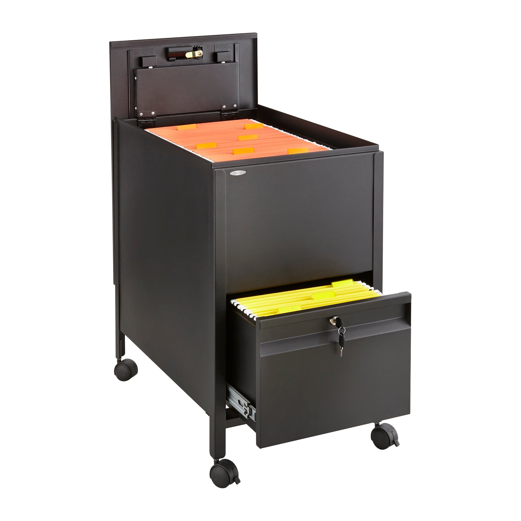 Cart 25 Ltr File W Drawer Blk