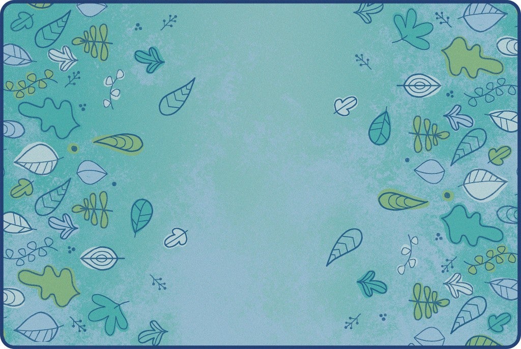 KIDSoft Falling Leaves Rug  - 4ft x 6ft - Rectangle - Blue