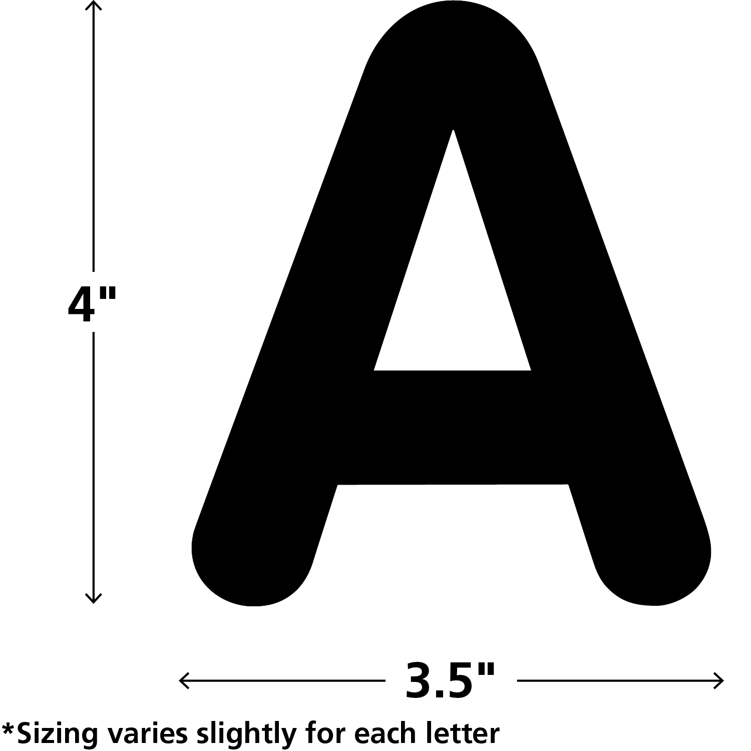 Black Classic 4" Letters Uppercase Pack