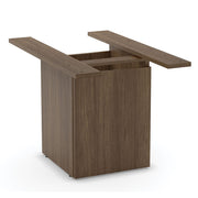 OfficeSource Conference/Multi-Purpose Board Table Cube Base With Access Door - Modern Walnut
