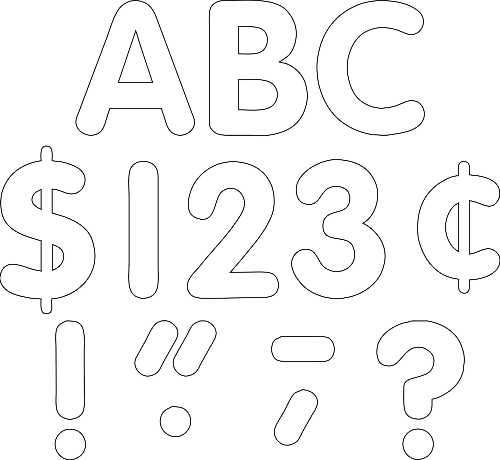 White Classic 4" Letters Uppercase Pack