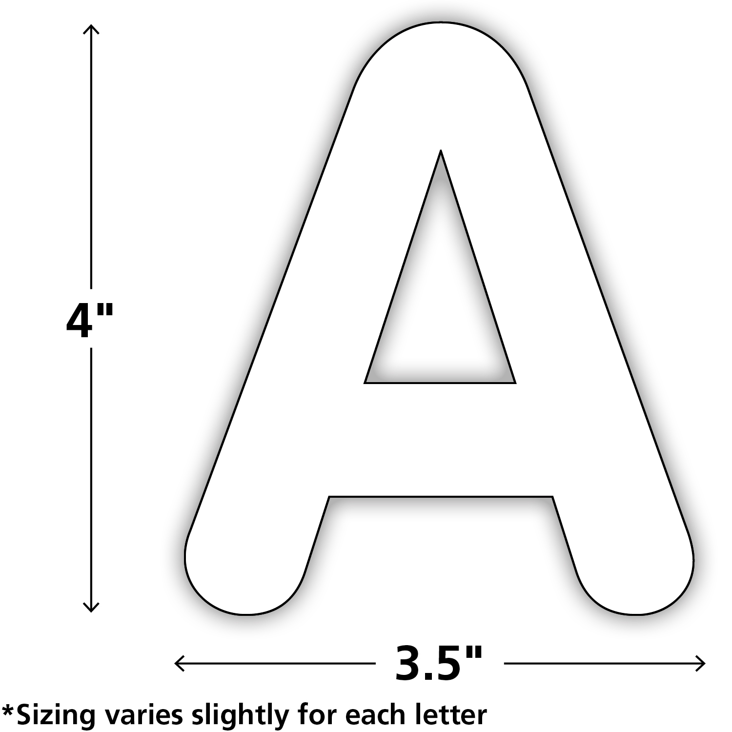 White Classic 4" Letters Uppercase Pack