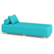 Jaxx Alvy Outdoor Sun Lounger – Luxurious Sunbed with Hevea Wood Feet, Sunbrella Aruba Blue
