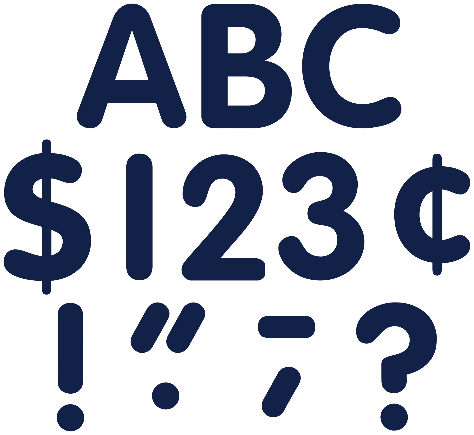 Navy Blue Classic 4" Letters Uppercase Pack