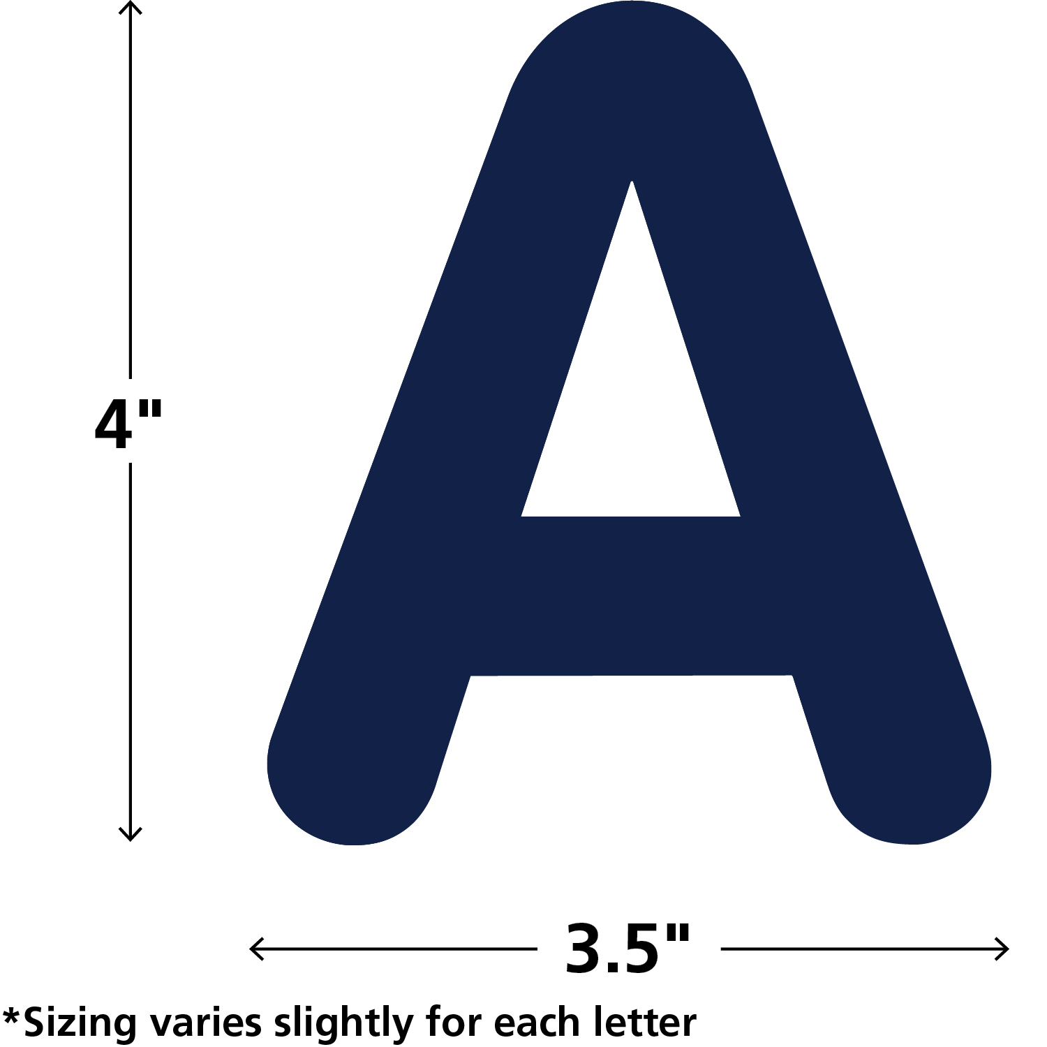Navy Blue Classic 4" Letters Uppercase Pack