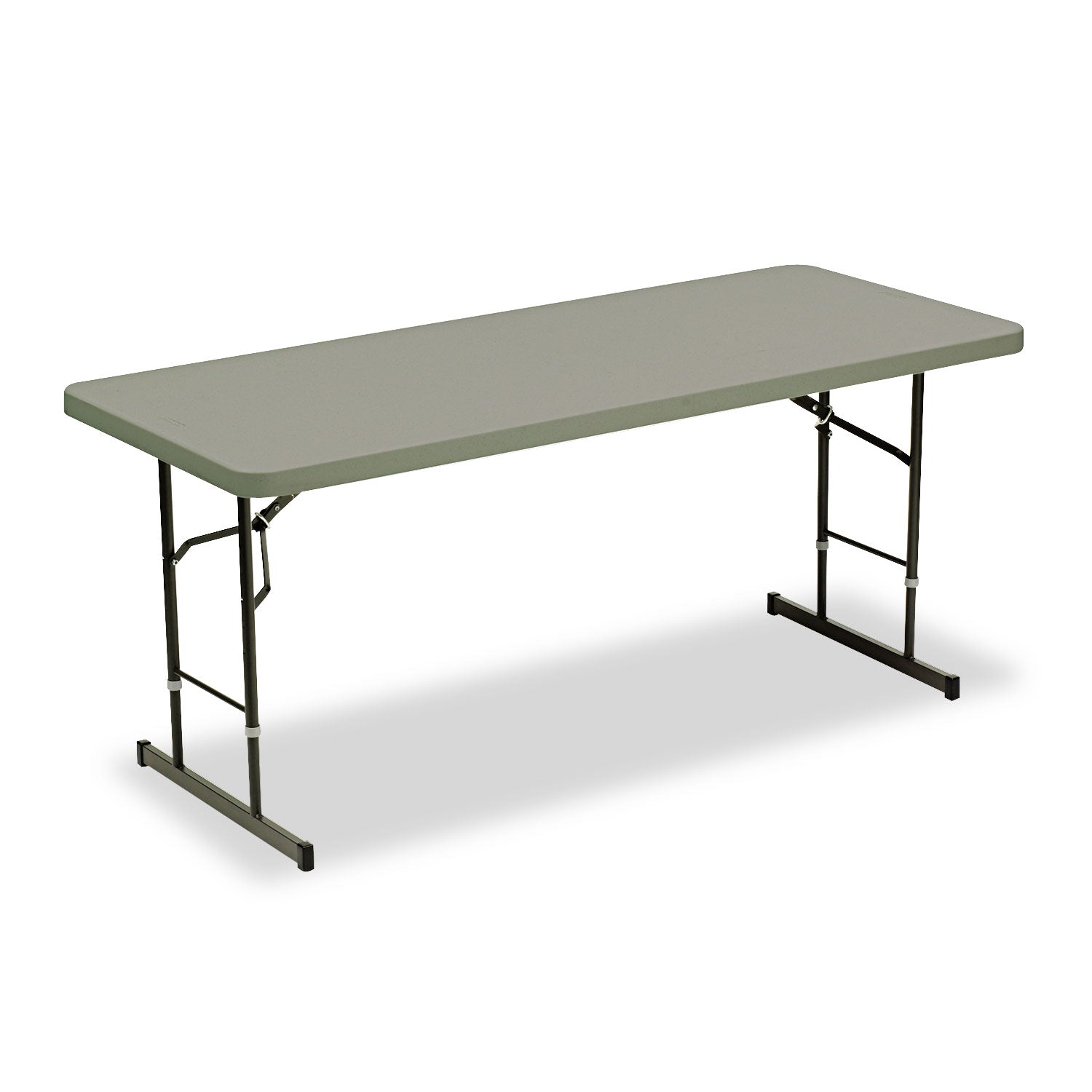 IndestrucTable® Classic Adjustable Height Folding Table, Charcoal - 30" x 72"