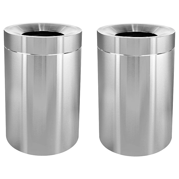 Alpine Industries 50 Gal. Stainless Steel Commercial Indoor Trash Can 2 Pack
