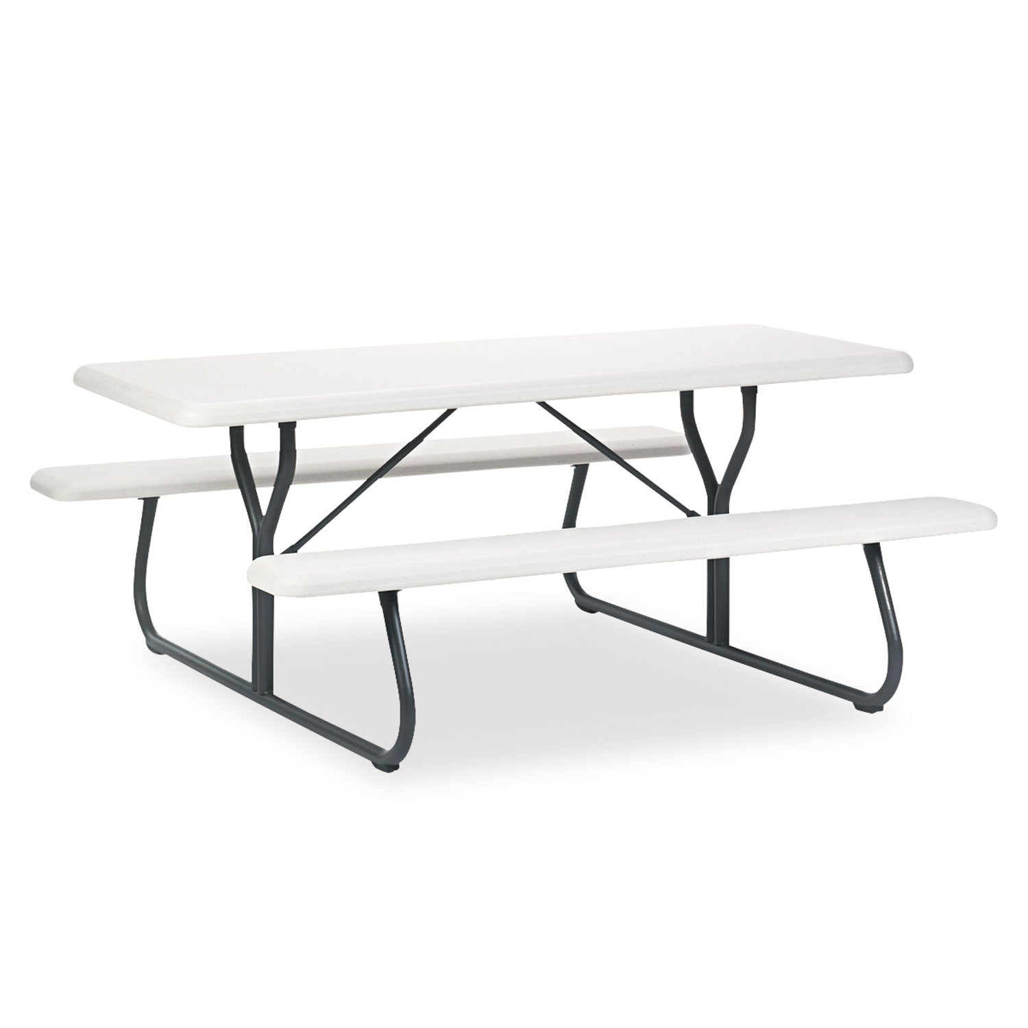 IndestrucTable® Classic Picnic Table, Platinum Granite - 72"