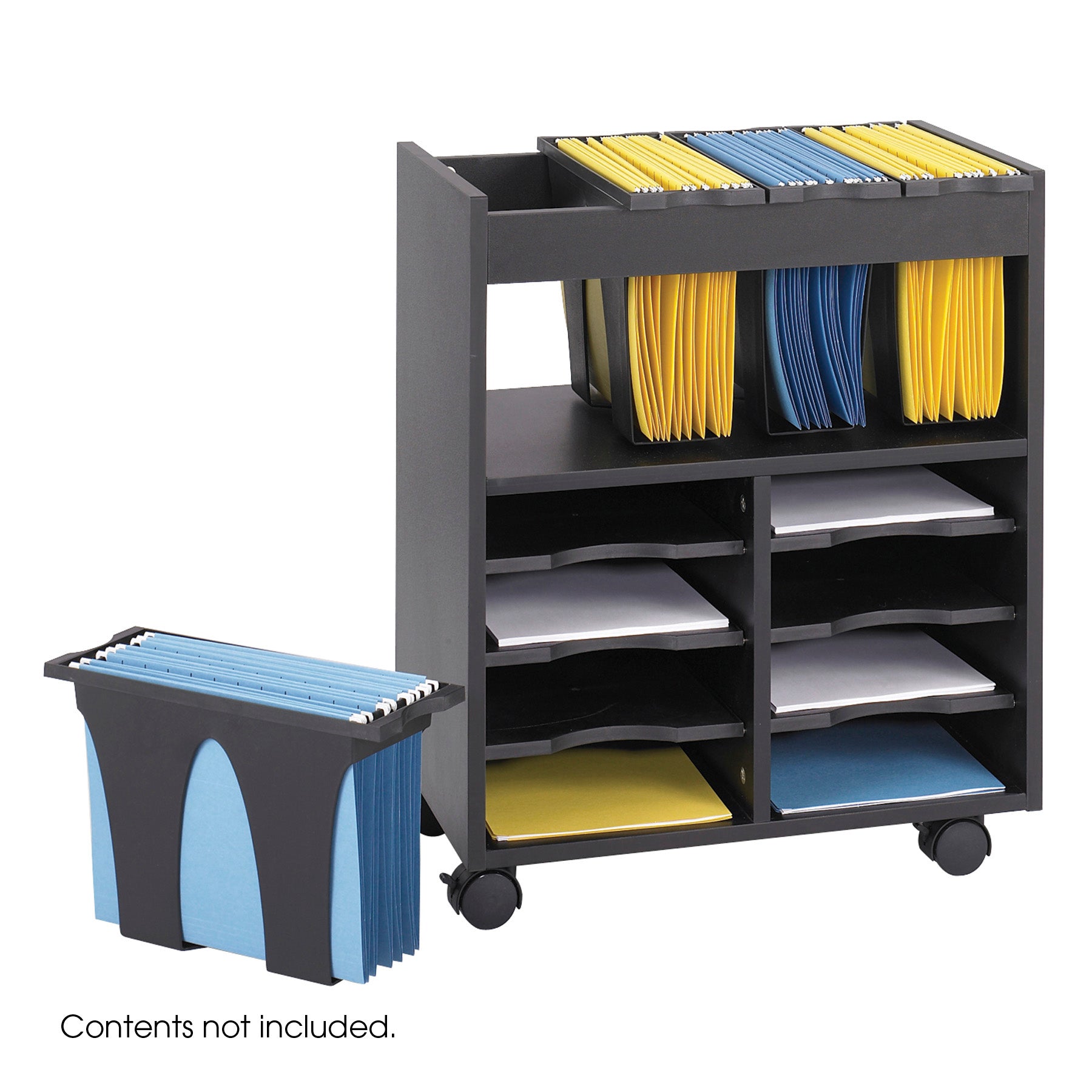 Cart Gocart 8 Comp W File Blk