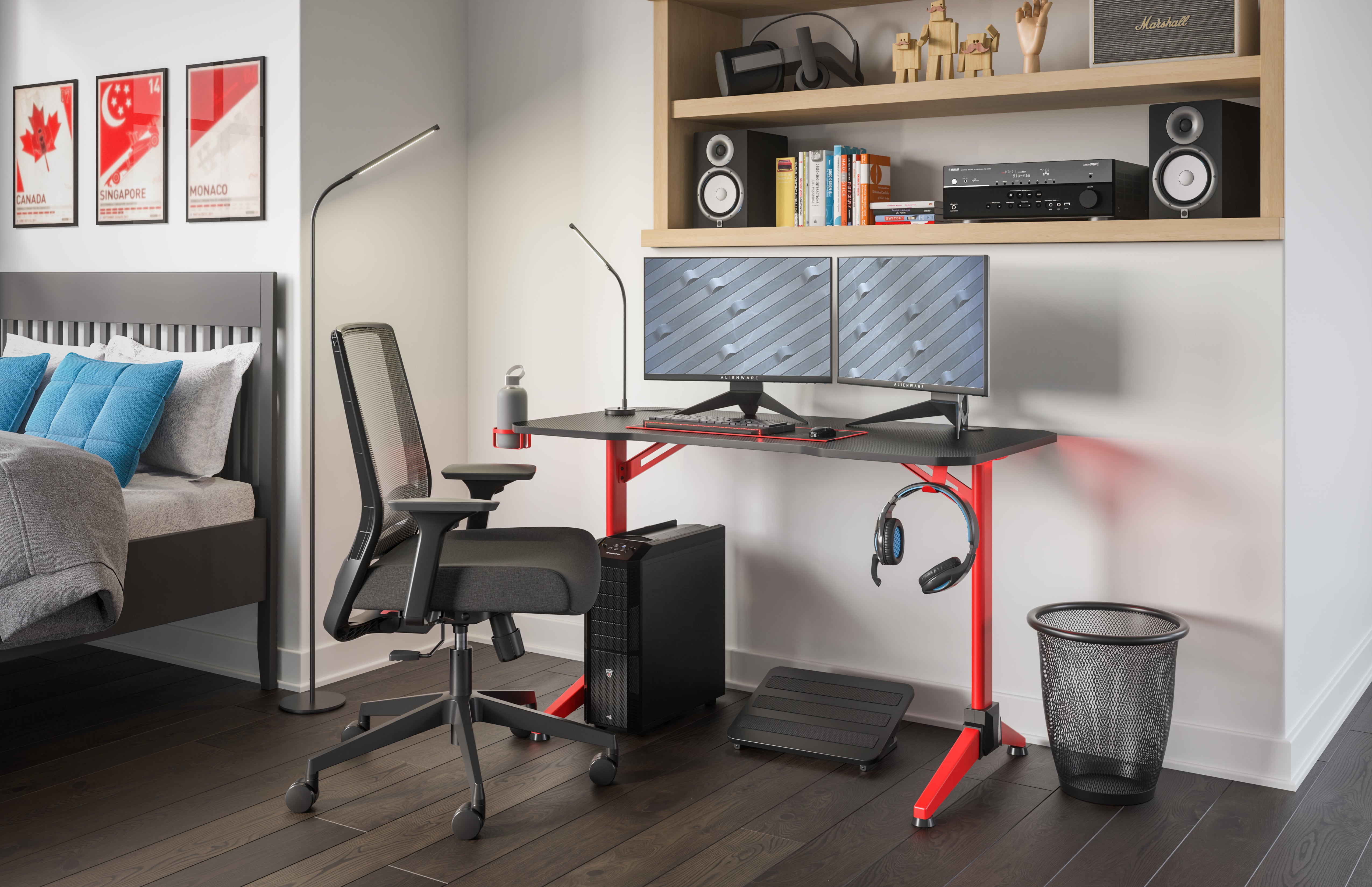 Gooseneck Floor Lamp Black