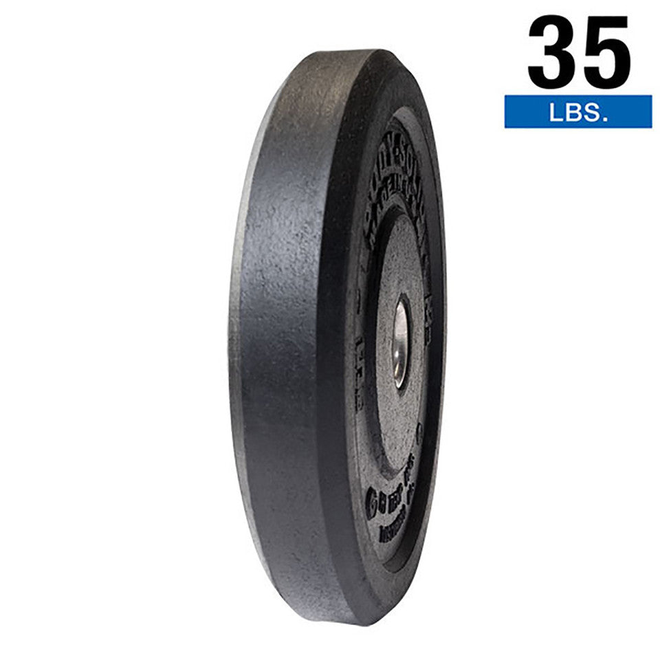 35Lb Black Bumper Plates 17.375 ", Full Commercial Made Is Usa