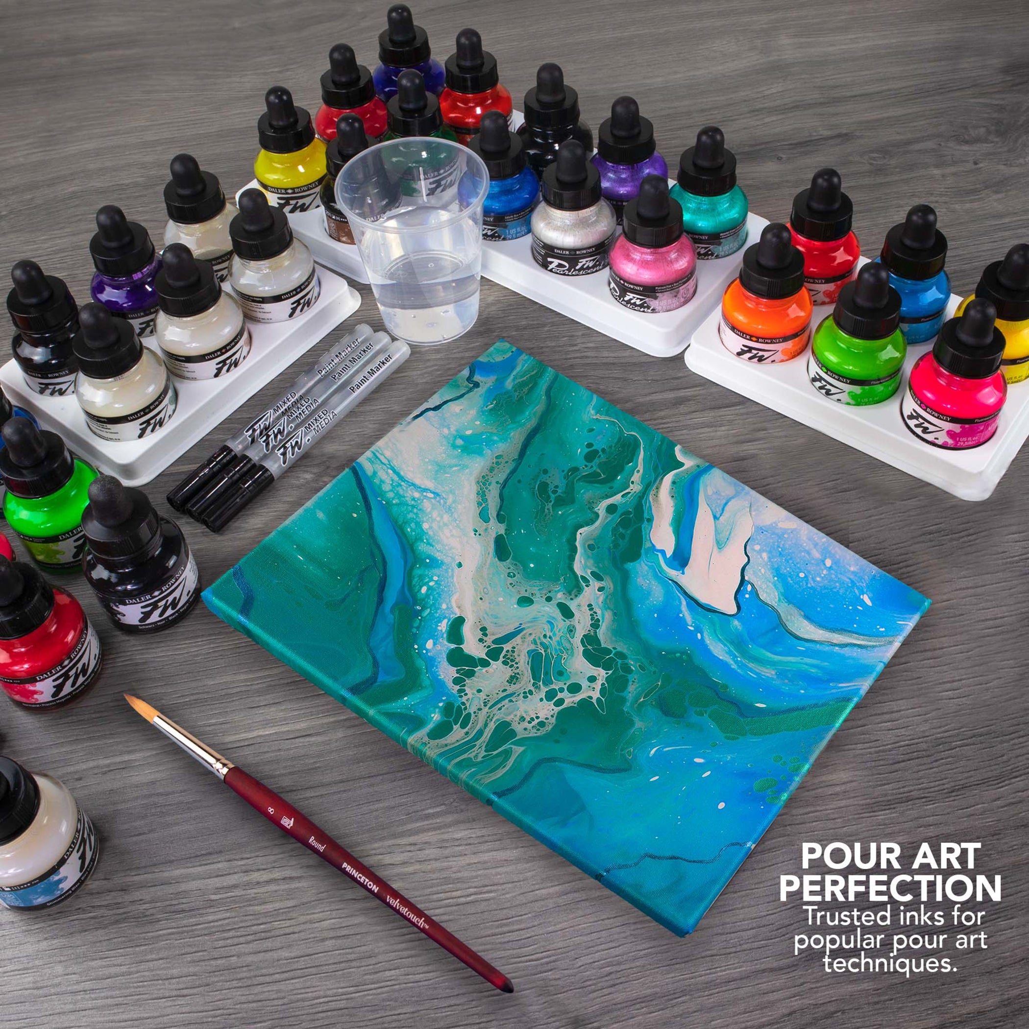 FW Acrylic Ink, Flame Orange, 29.5ml, 1 Count