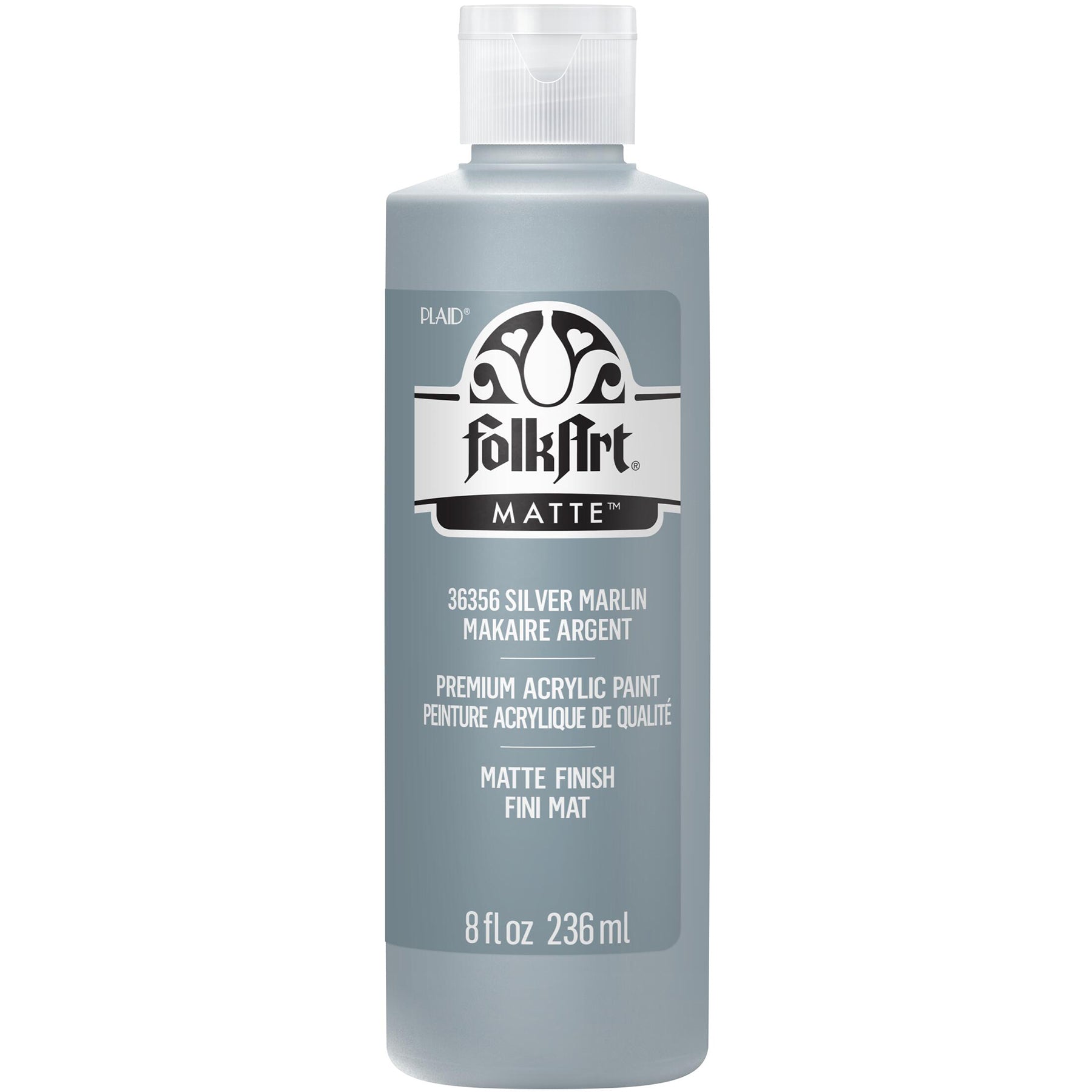 Acrylic Paint Matte, 8oz., Silver Marlin