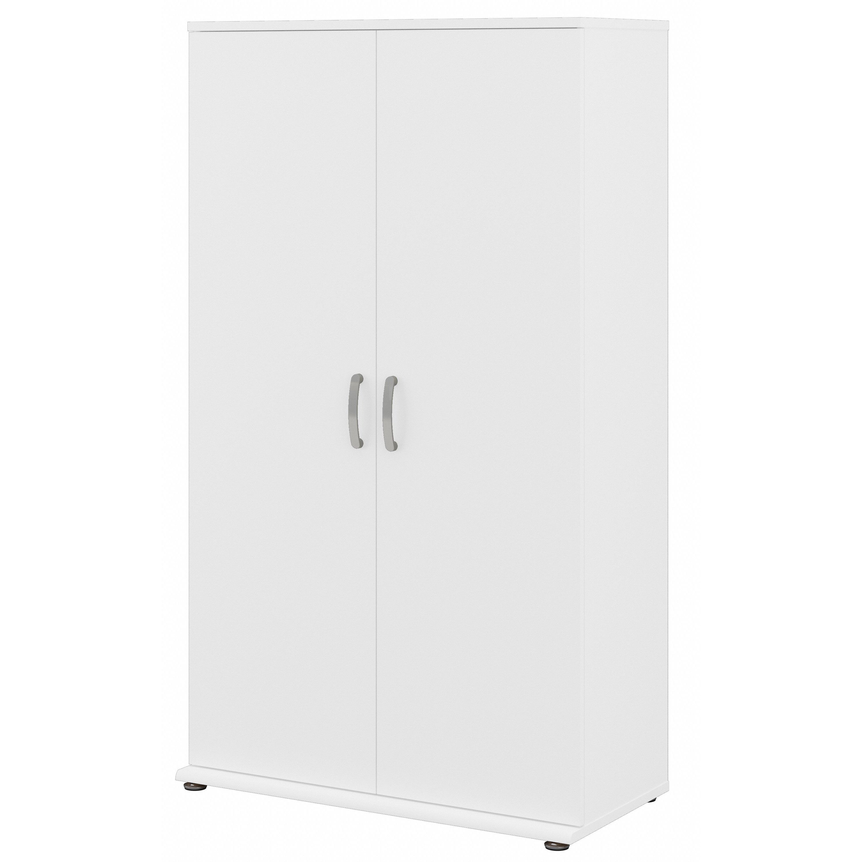Bush Business Furniture Universal Tall Storage Cabinet with Doors and Shelves in White - 35.71" Width x 17.2" Depth x 61.81" Height