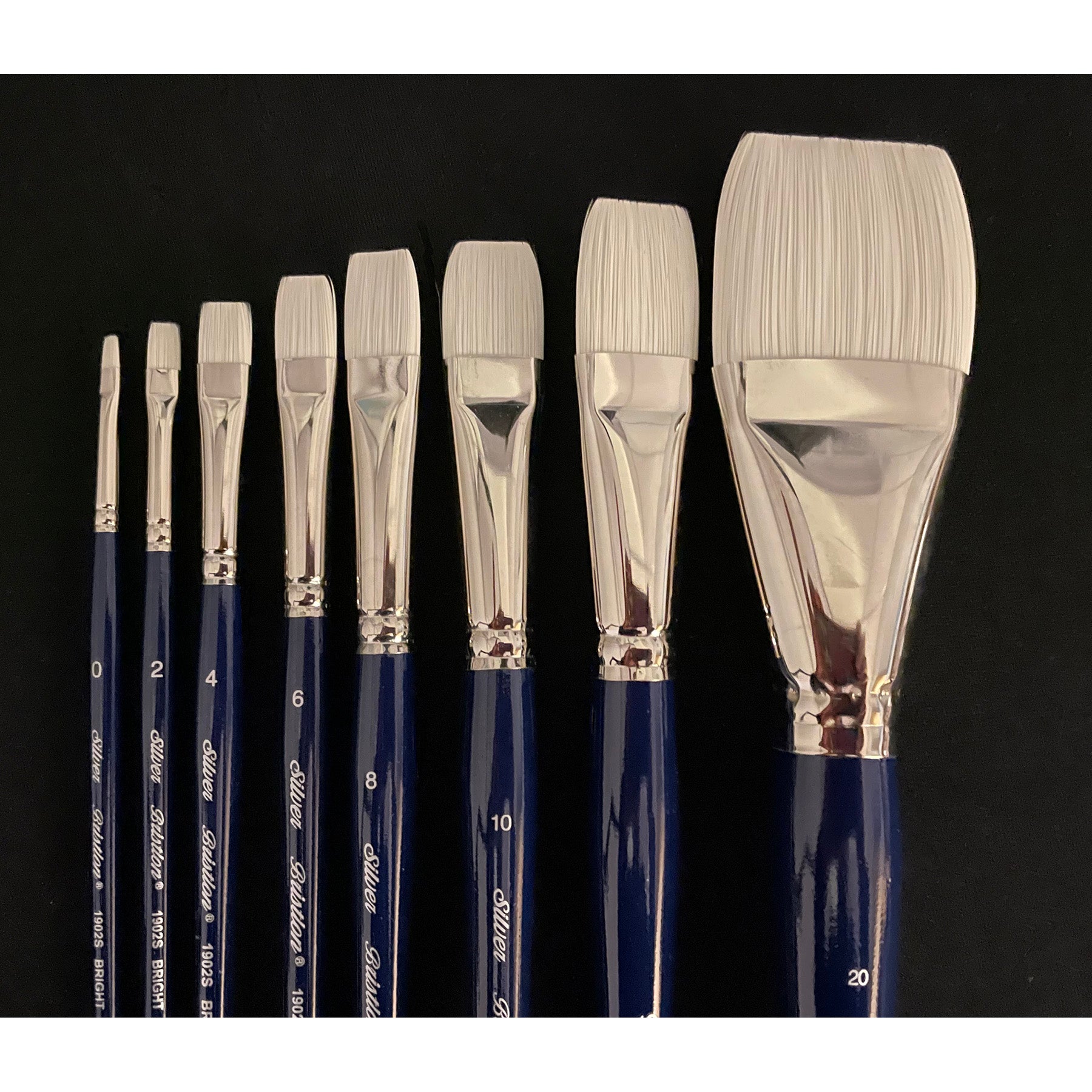 Bristlon Short Handle Brights Brushes, Set of 4