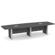 OfficeSource  Boat Shaped Conference Table with Elliptical Base - 12' - Coastal Gray