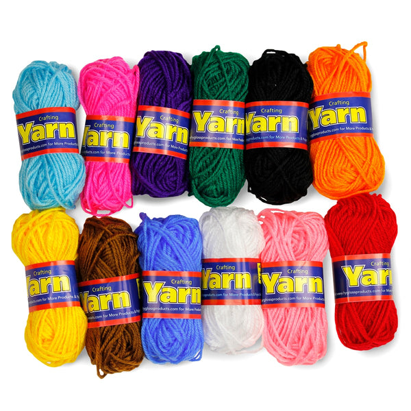Yarn - 12 Rolls, Assorted Colors