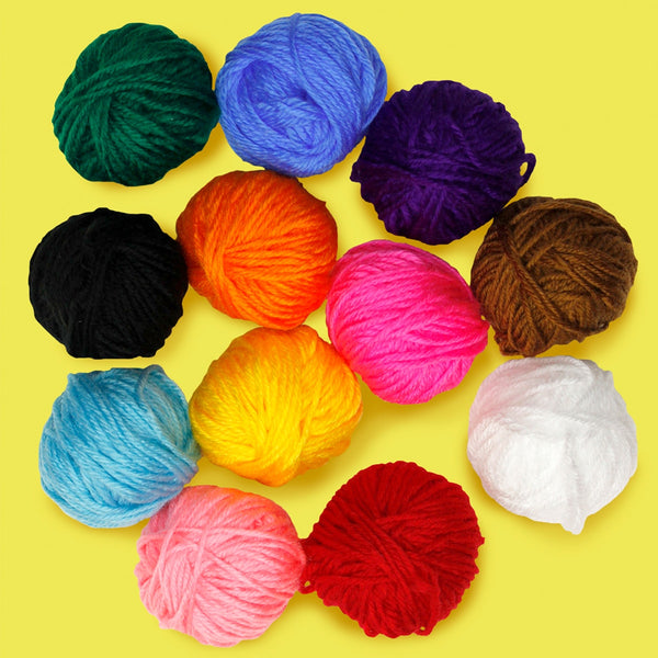 Yarn - 12 Rolls, Assorted Colors