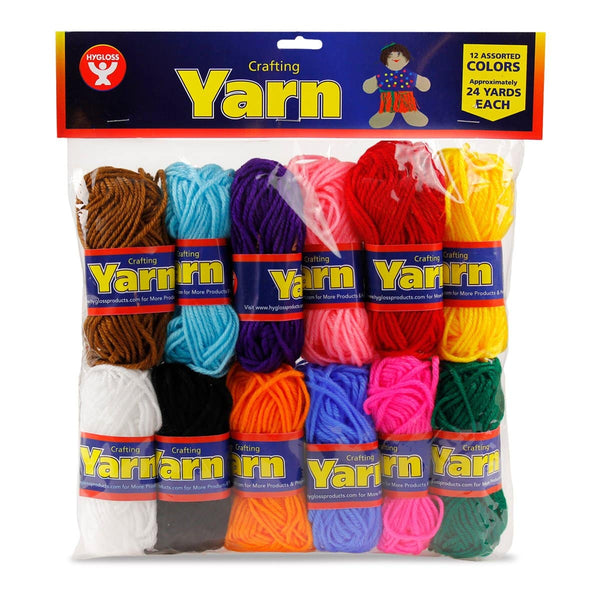 Yarn - 12 Rolls, Assorted Colors