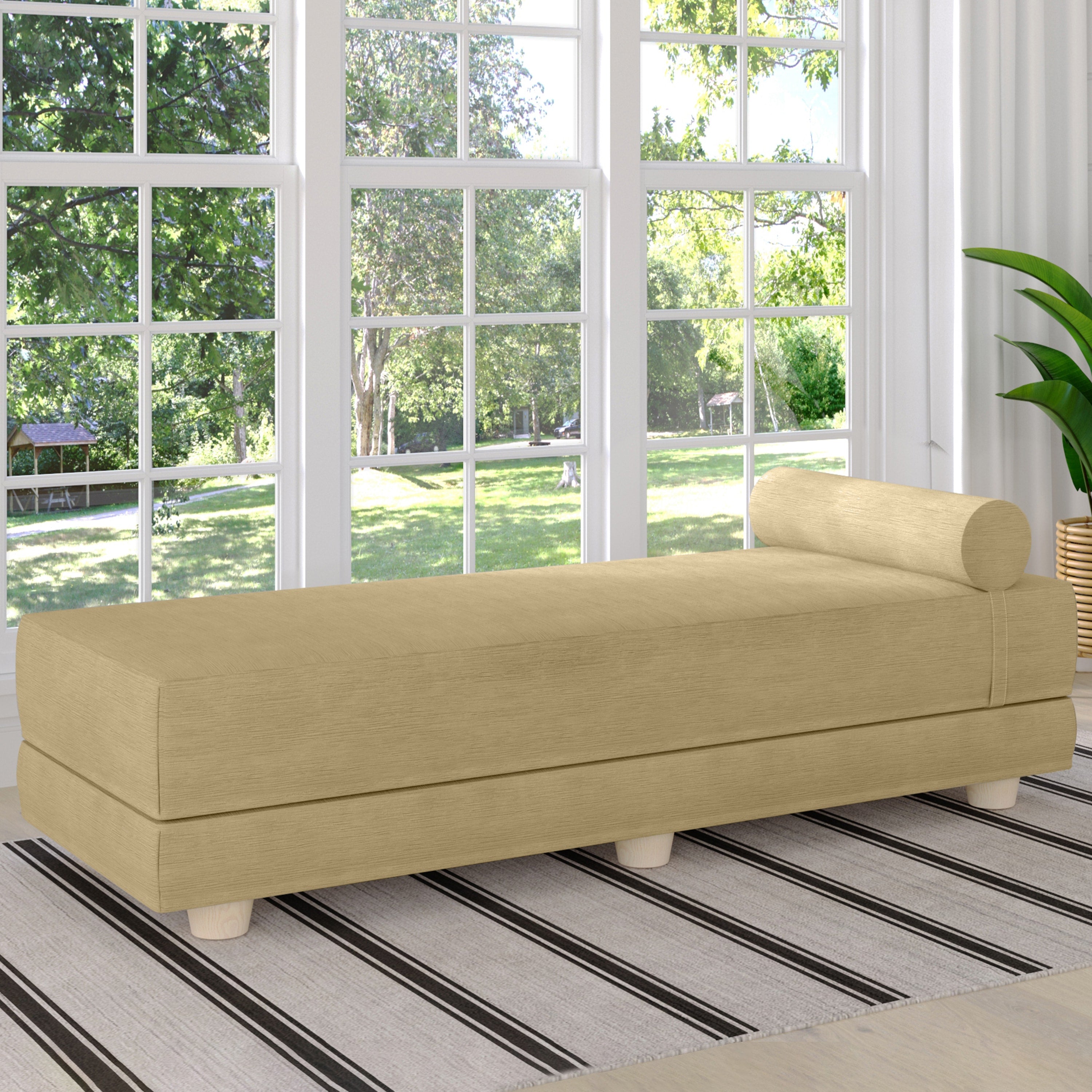Jaxx Alon Daybed | Fold-Out Sleeper | Queen-Size Mattress - Camel
