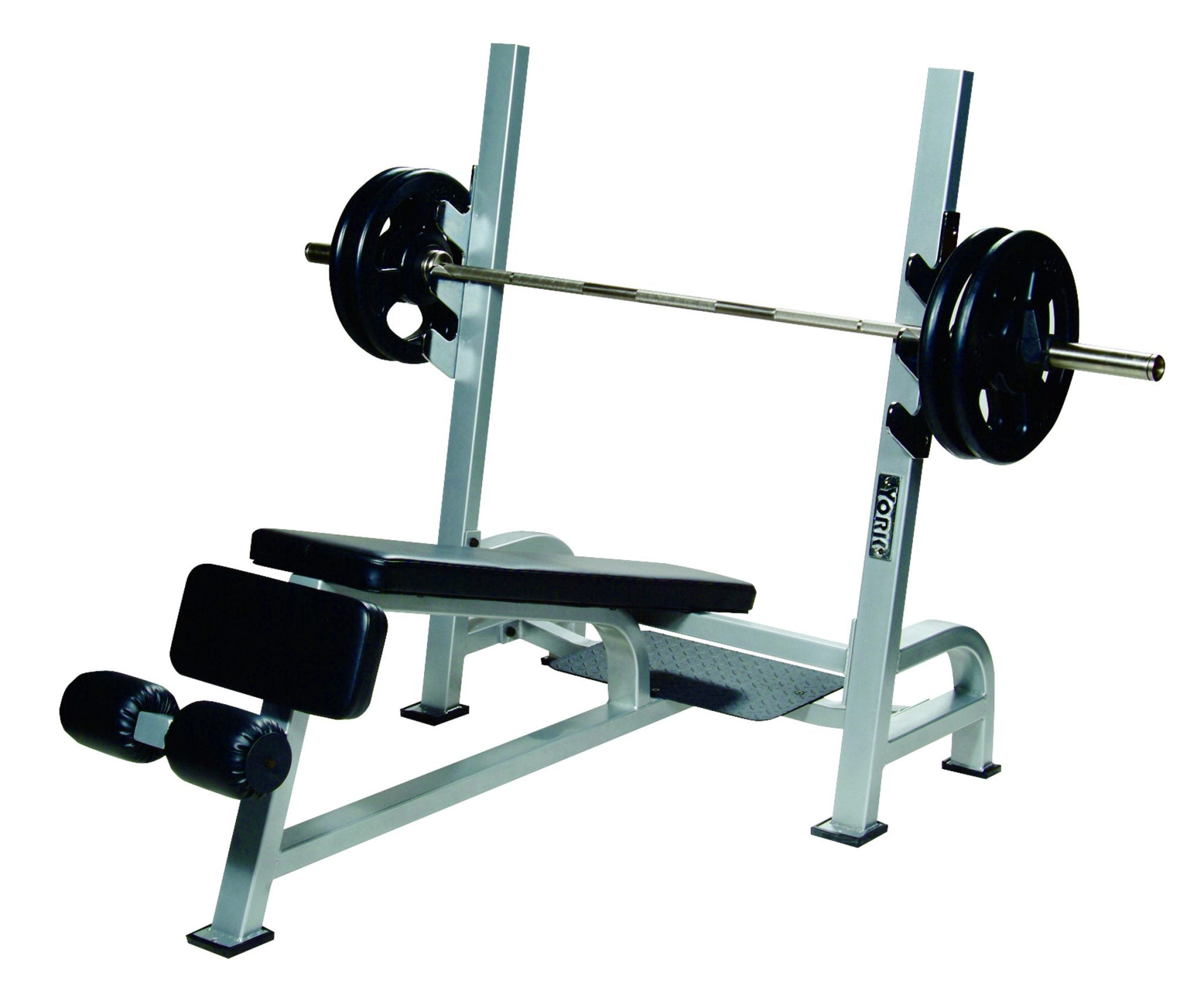 STS Olympic Decline Bench with Gun Racks - Silver