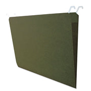 Hanging File Folders with Innovative Top Rail, Legal Size, 1/4-Cut Tabs, Standard Green, 20/Pack