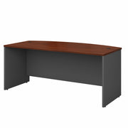 Bush Business Furniture Series C 72W x 36D Bow Front Desk in Hansen Cherry - 71.02" Width x 35.43" Depth x 29.84" Height