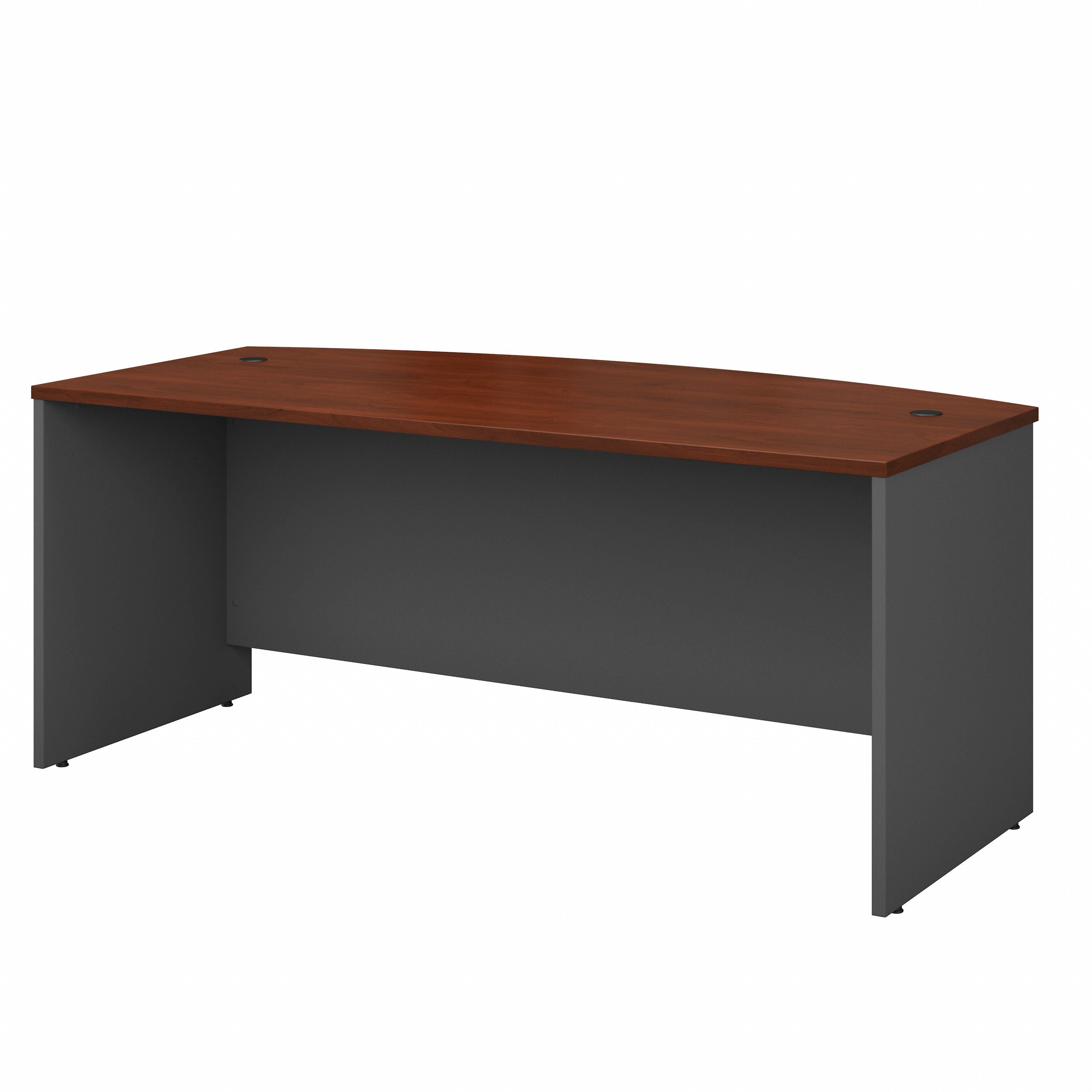 Bush Business Furniture Series C 72W x 36D Bow Front Desk in Hansen Cherry - 71.02" Width x 35.43" Depth x 29.84" Height