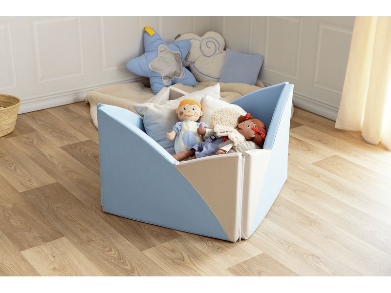 Lotus Play Area - Light Blue/Ivory