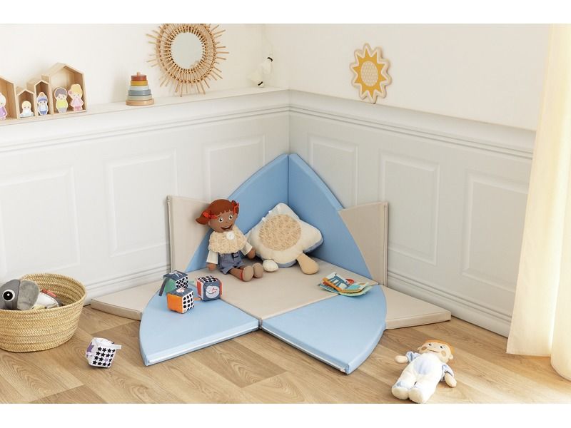 Lotus Play Area - Light Blue/Ivory