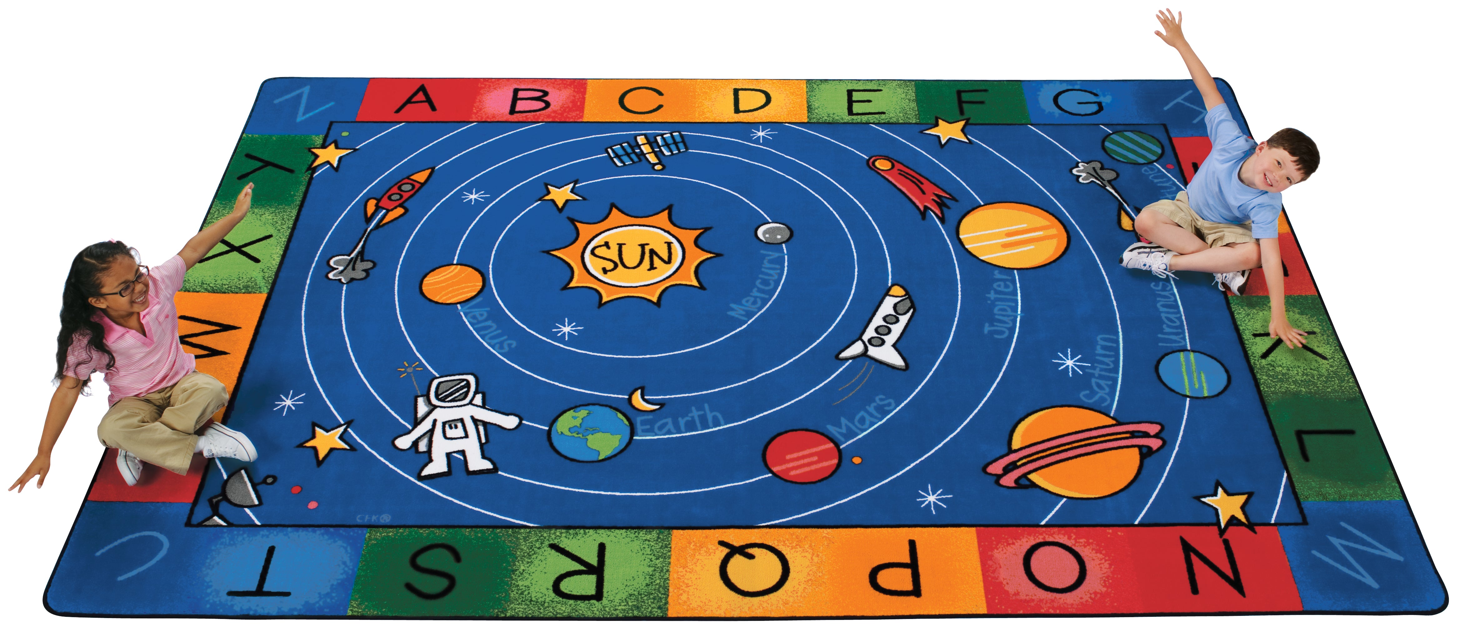 Milky Play Literacy  - 4ft 5in x 5ft 10in - Rectangle - Blue
